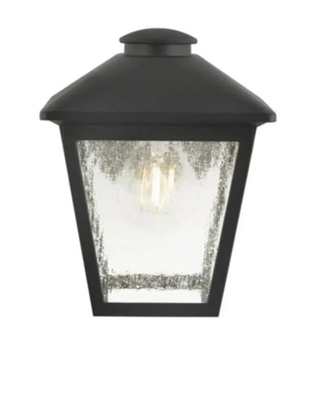 Hampton Bay Malena Black Outdoor Wall Lantern Sconce Clear Glass Small Exterior